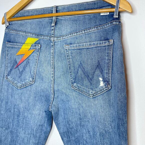 Mother The Stunner Ankle Step Fray Jeans sz 29 Helter Skelter skinny high-rise - Picture 12 of 13
